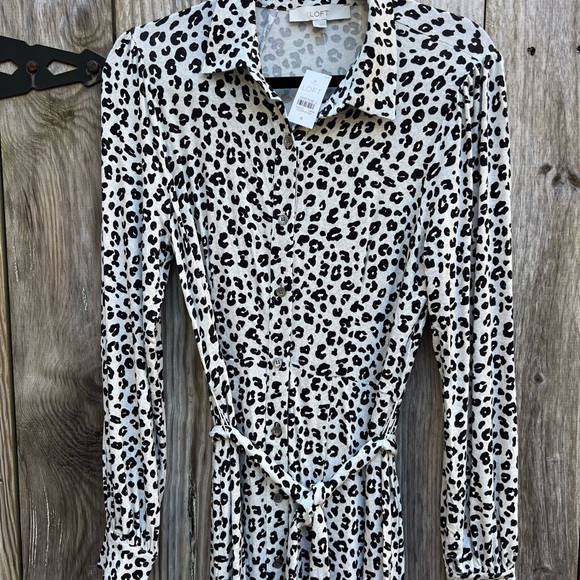 ANN TAYLOR LOFT Leopard Print Midi Shirt Women’s Dress Women’s 6 NWT NEW - Picture 7 of 14